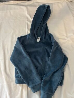 all in motion Blue Hooded Corduroy-Texture Pullover Hoodie